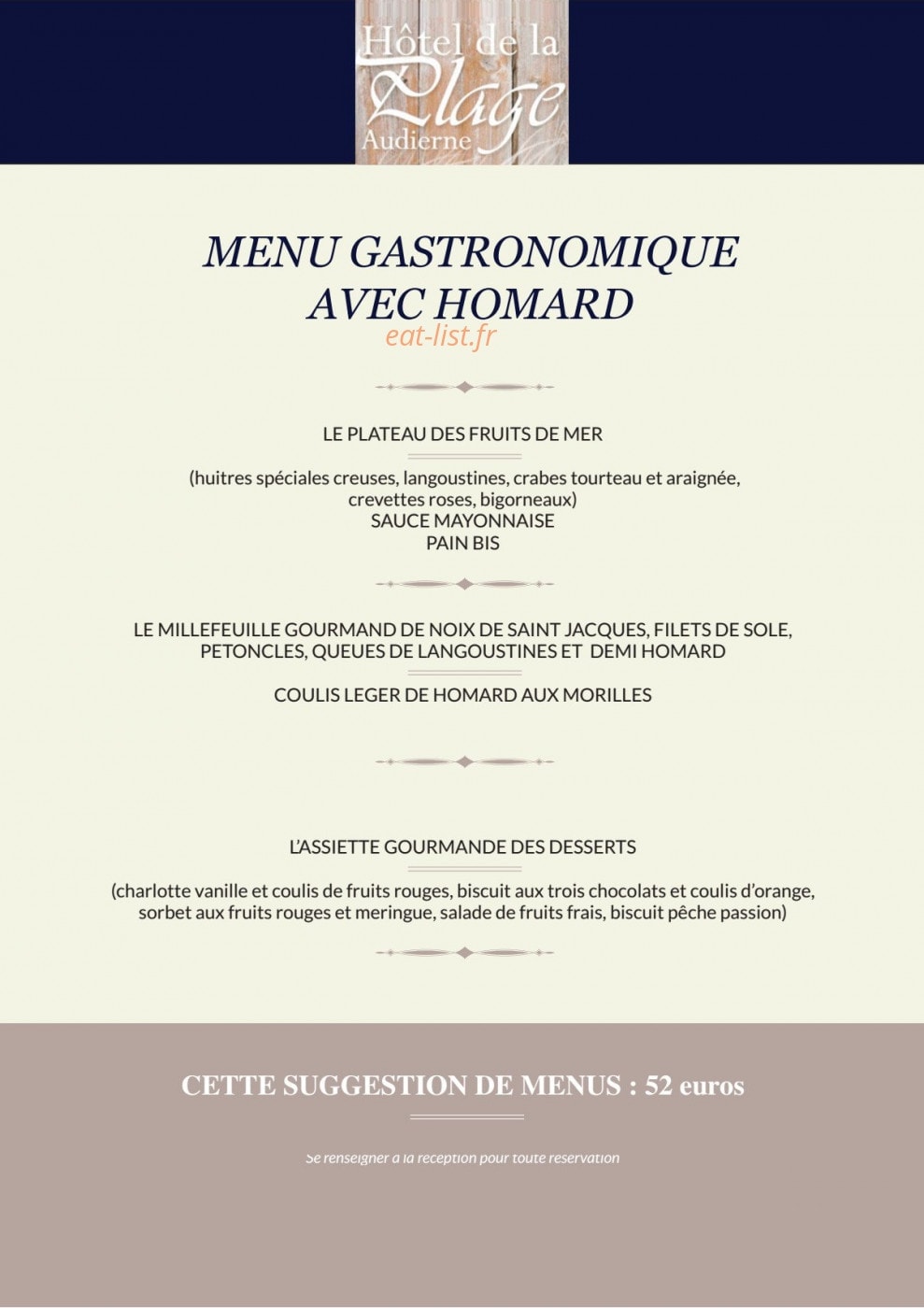 La Plage — carte page 6
