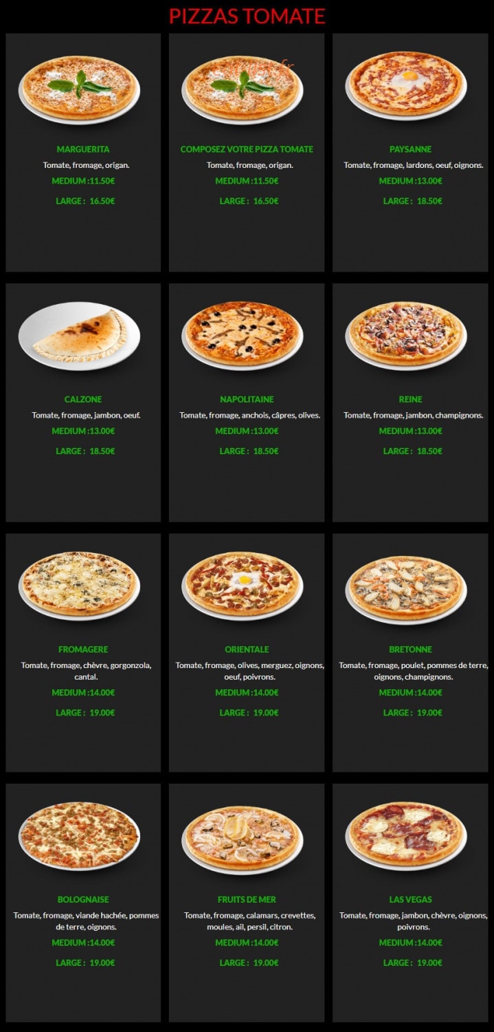 Milano pizza — carte page 2