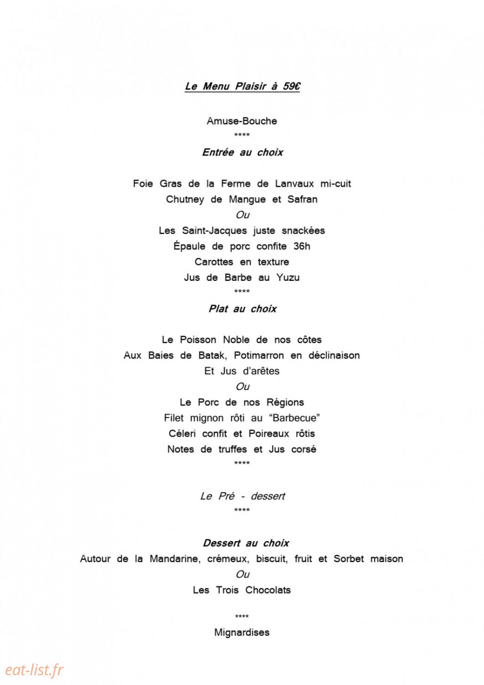Restaurant Le Goyen — carte page 3