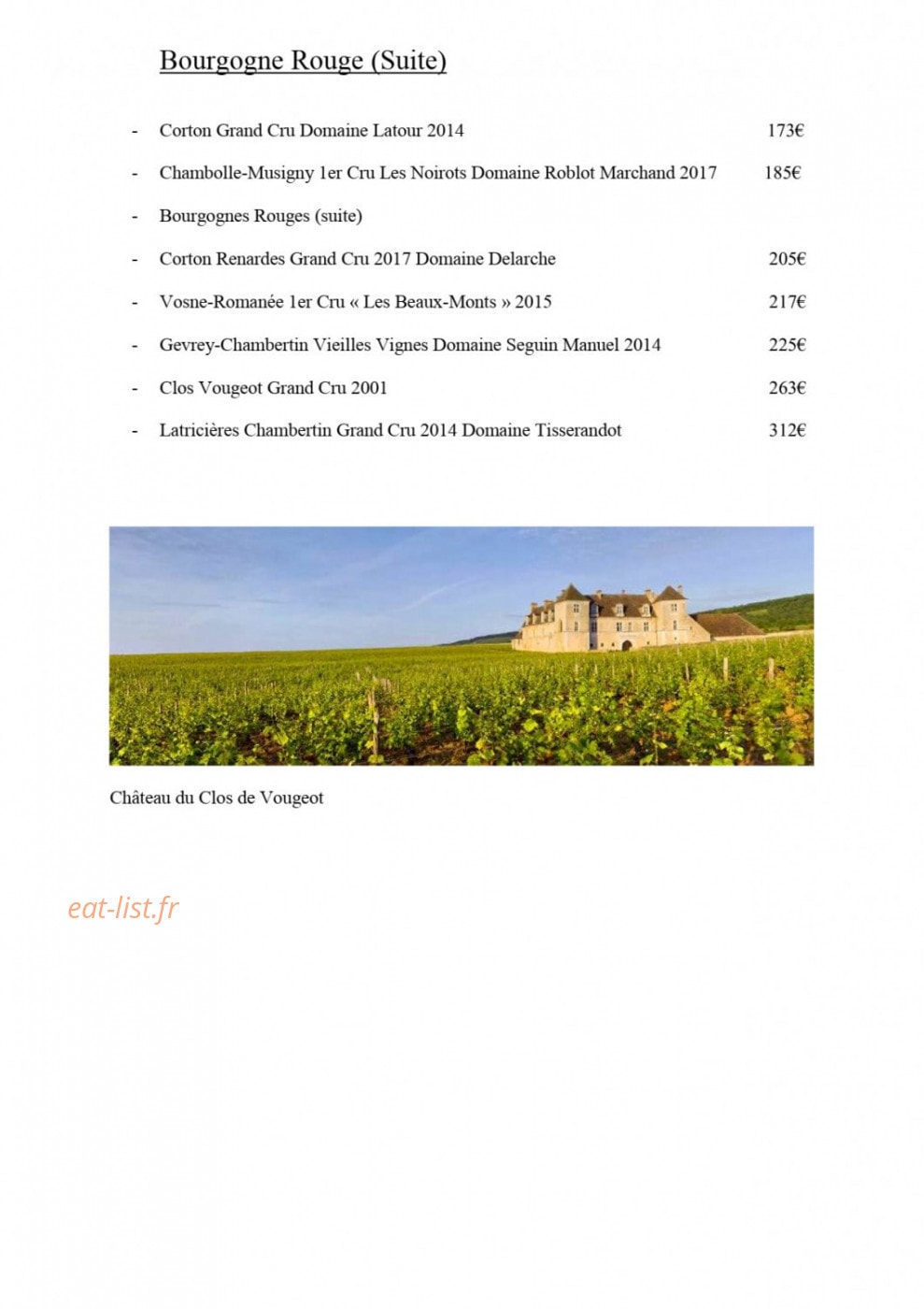 Restaurant Le Goyen — carte page 16