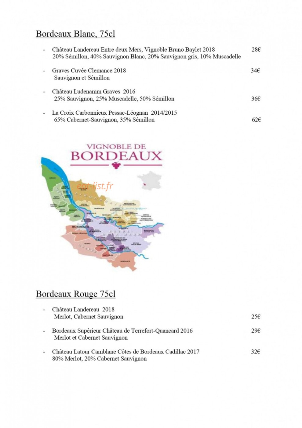 Restaurant Le Goyen — carte page 11