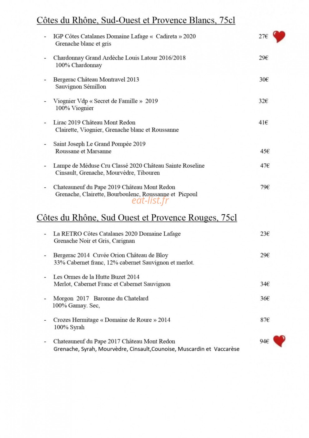 Restaurant Le Goyen — carte page 17