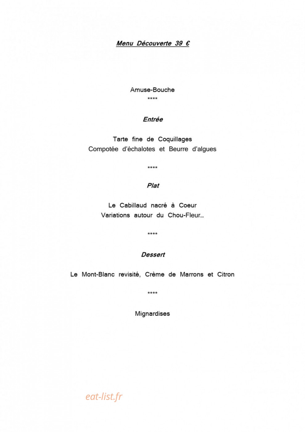Restaurant Le Goyen — carte page 2