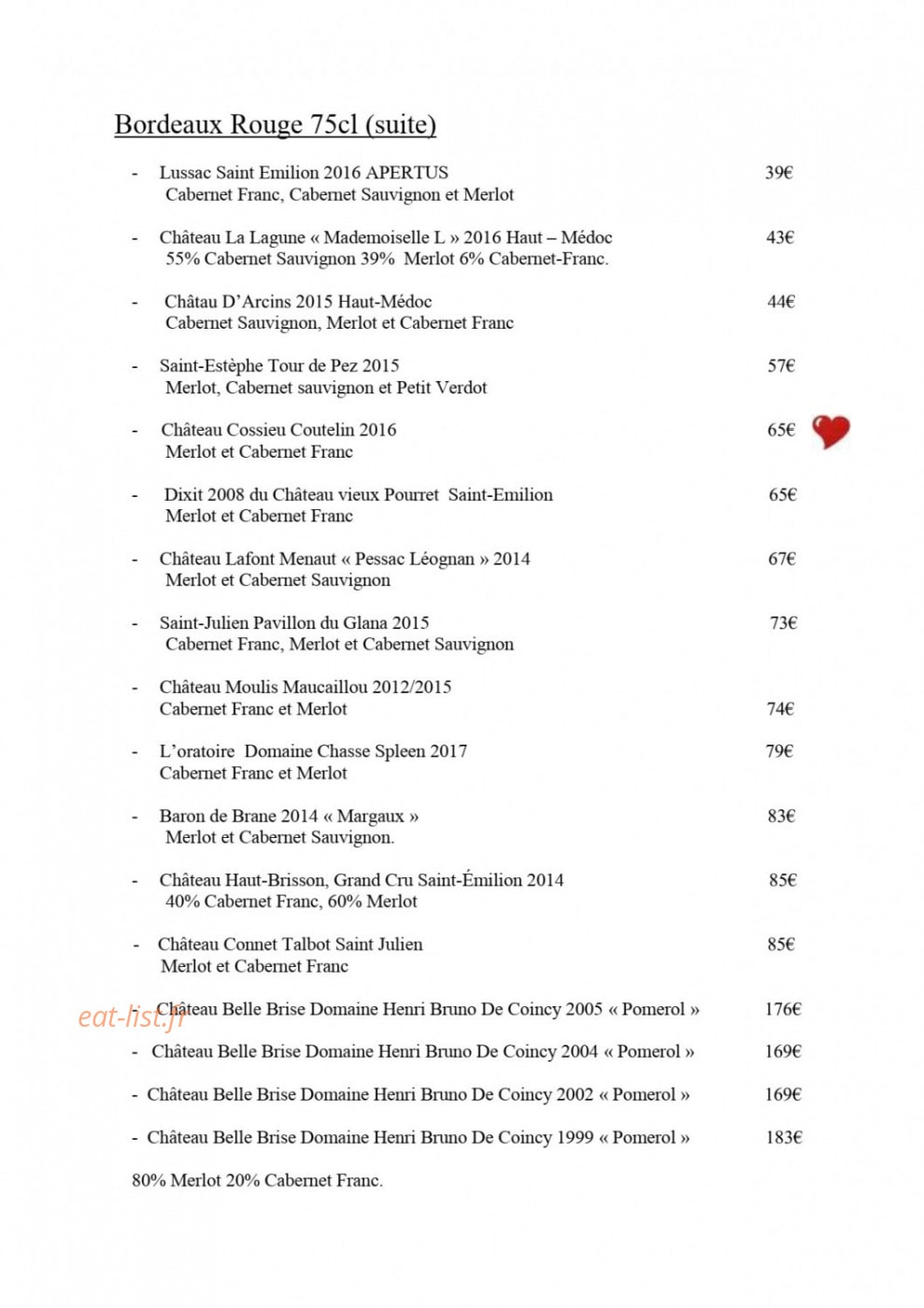 Restaurant Le Goyen — carte page 12