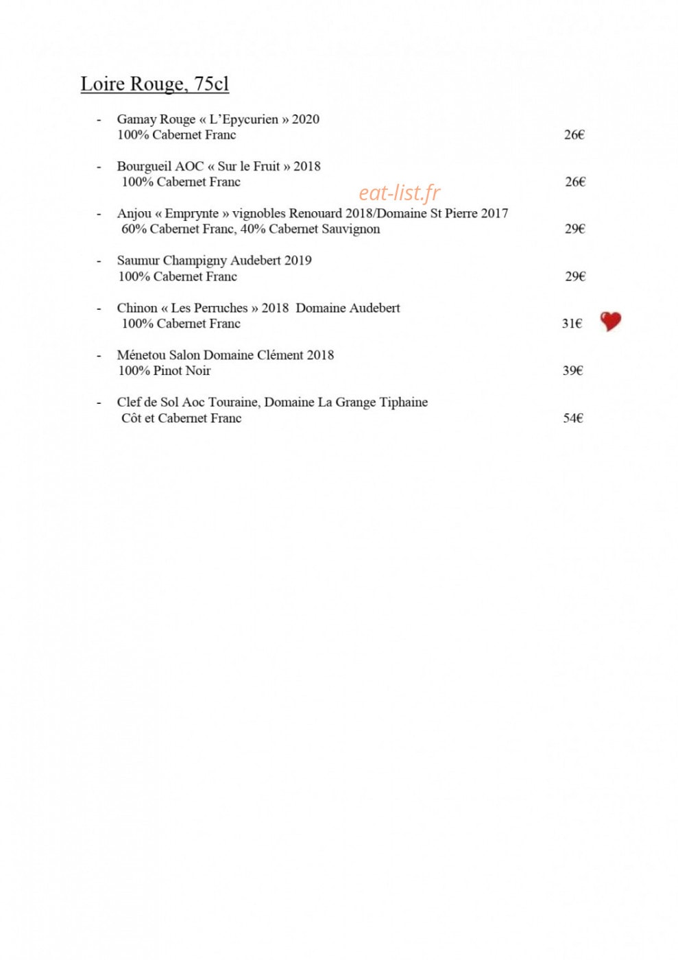 Restaurant Le Goyen — carte page 10