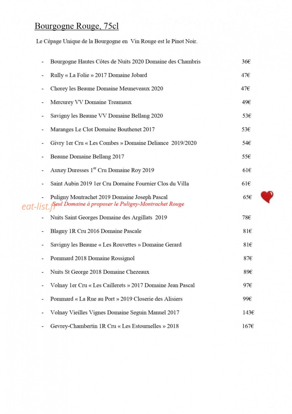 Restaurant Le Goyen — carte page 15