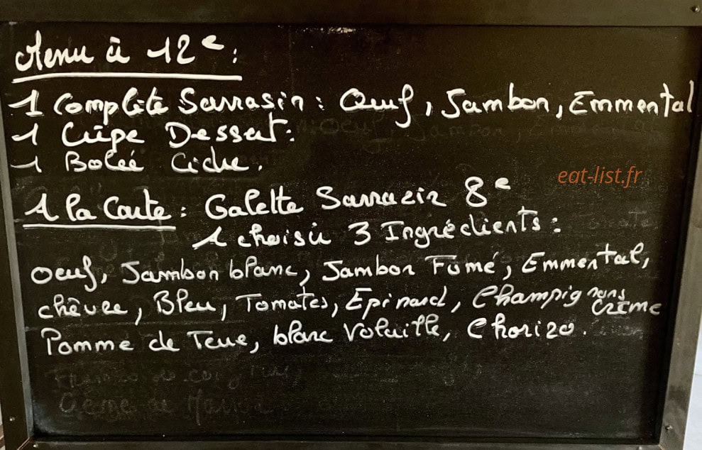 O Beurre Salé — carte page 1
