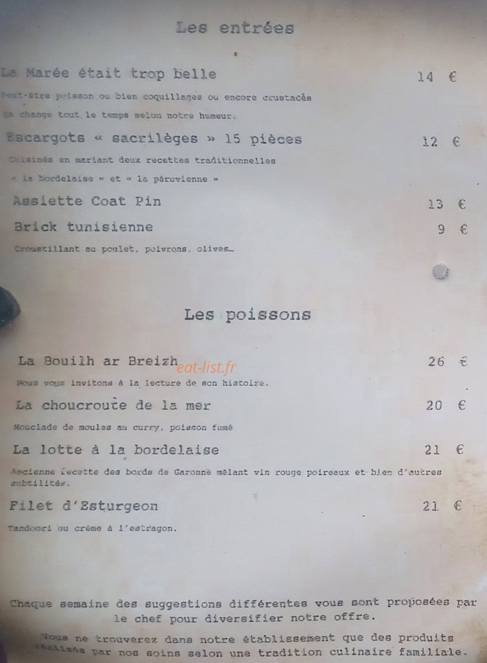 L'Incroyable et Merveilleux — carte page 1