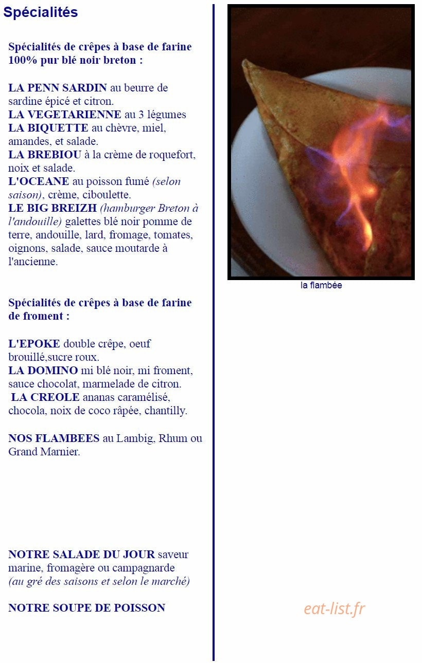 Crêperie l'époké — carte page 1