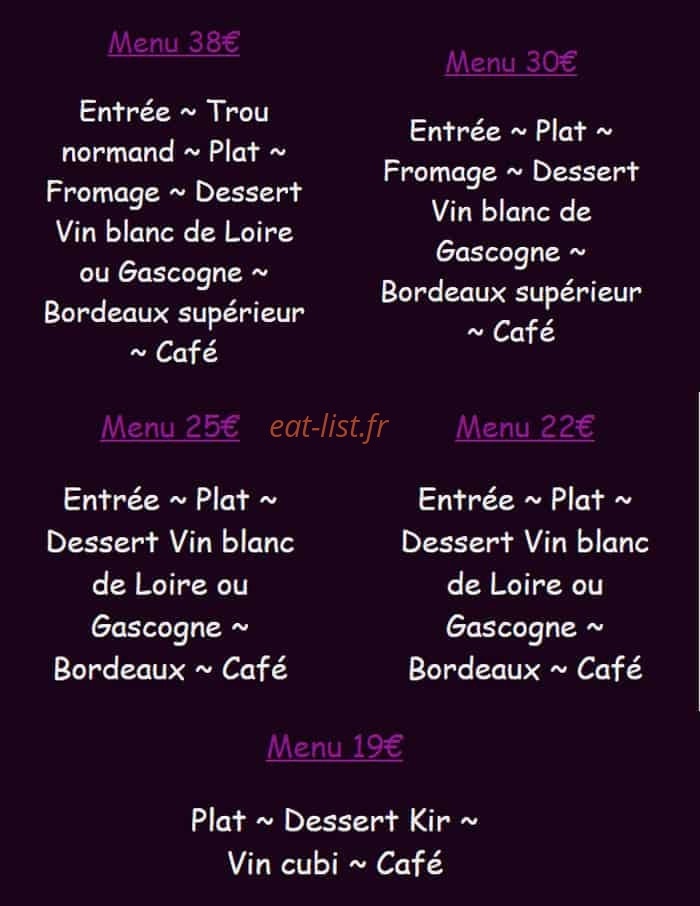 L'Auberge'in — carte page 1