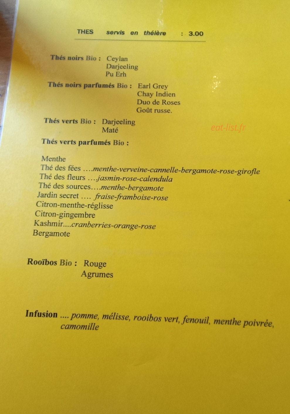 Art et Gourmandise — carte page 2