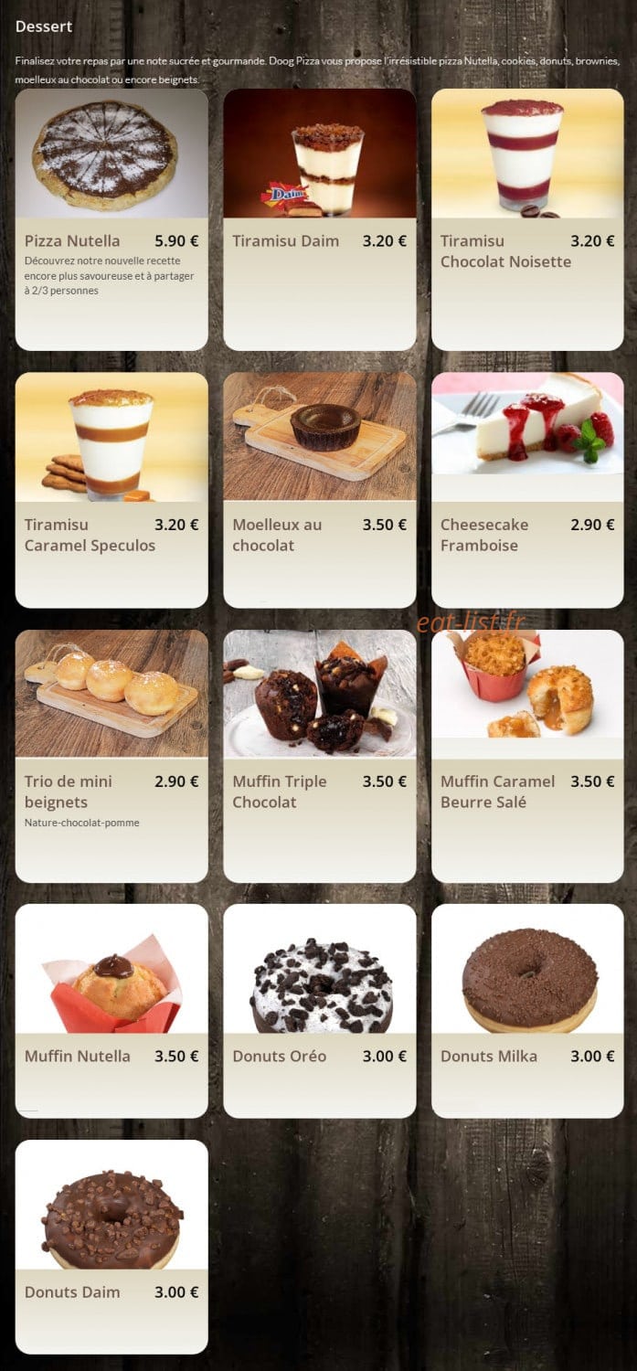 Doog Pizza — carte page 5