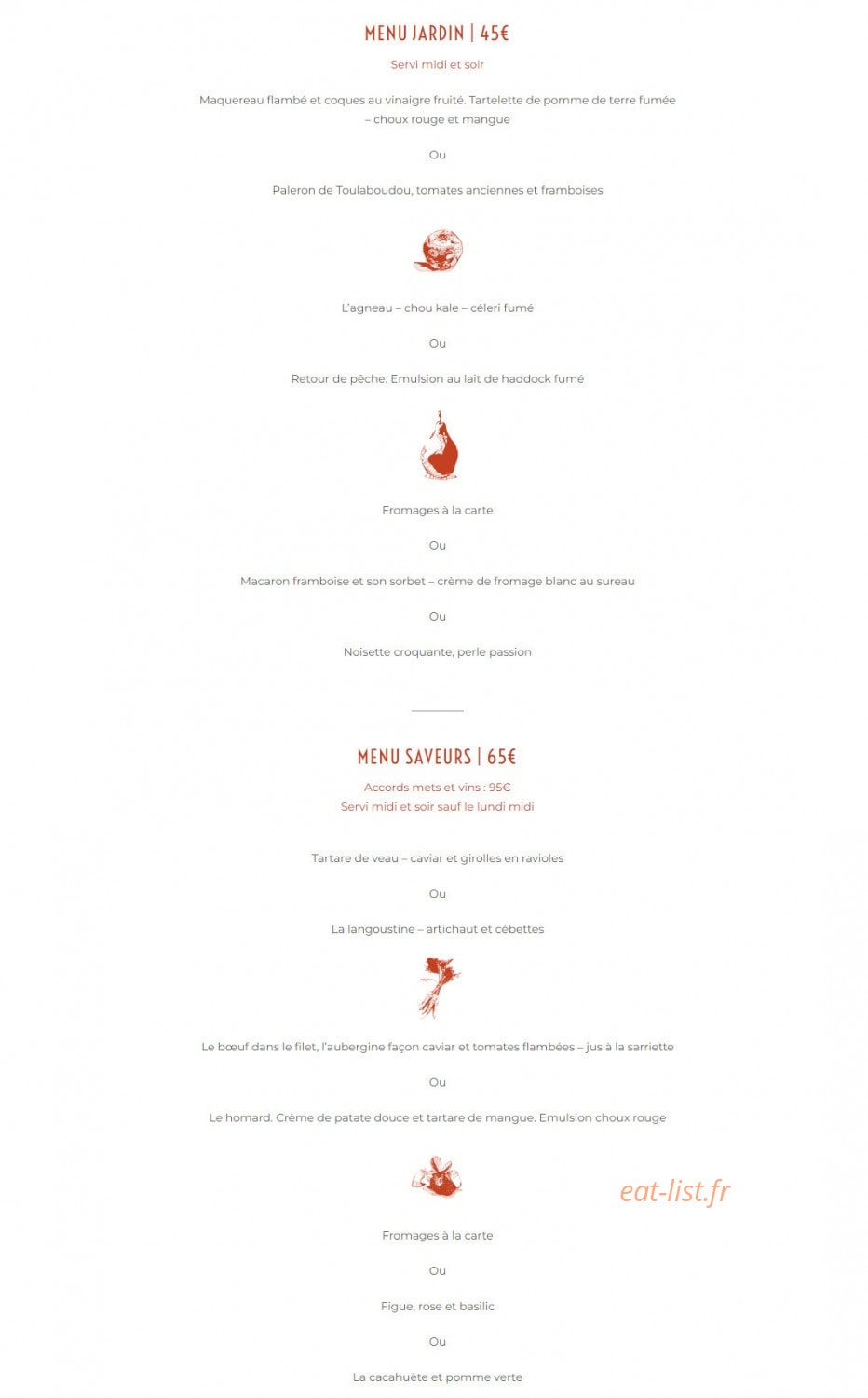 Le Jardin des Saveurs — carte page 2