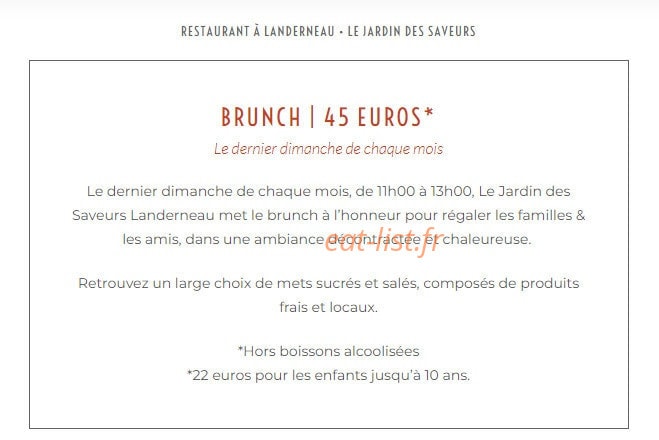 Le Jardin des Saveurs — carte page 11