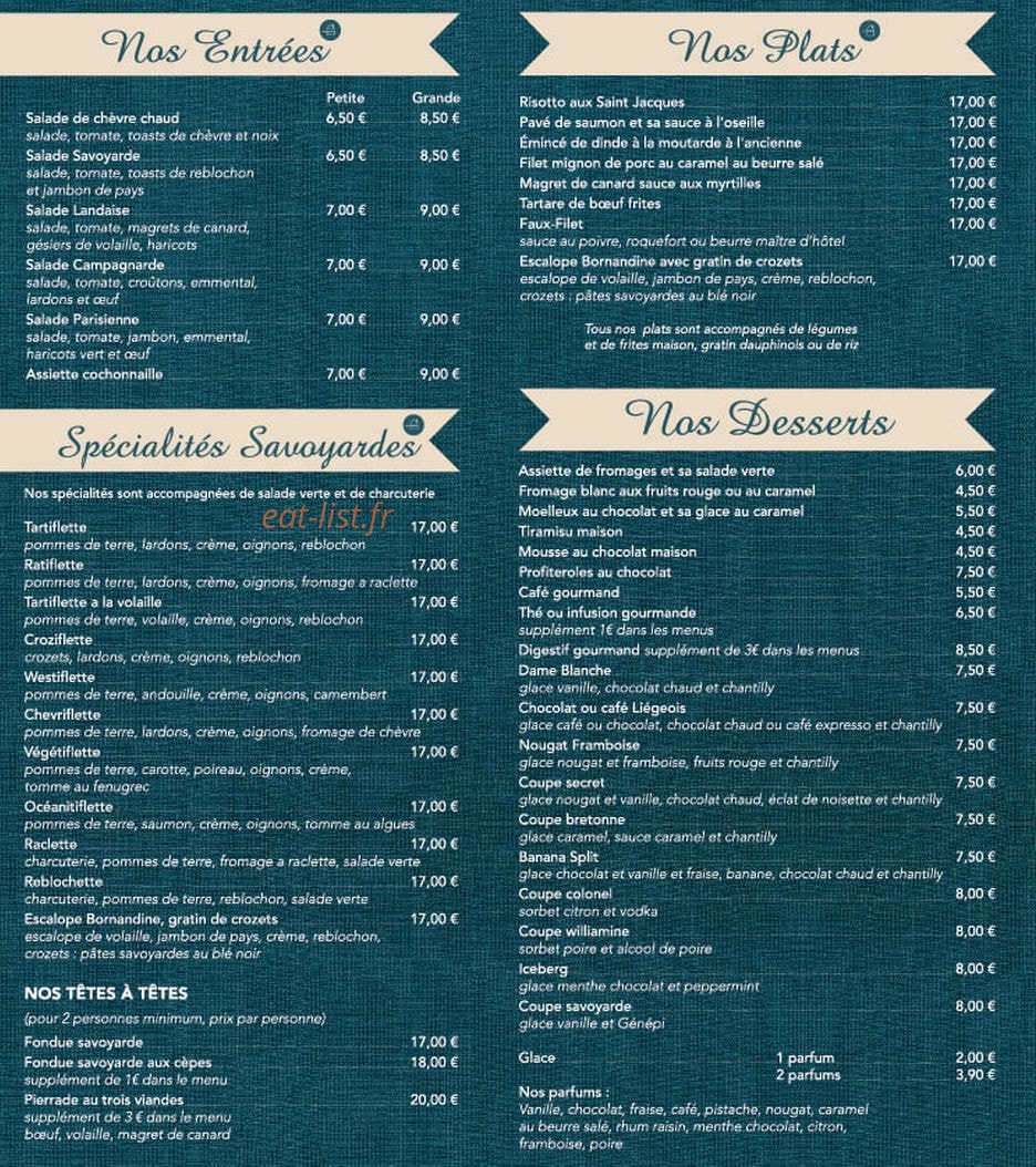 Les 4 Pompes — carte page 1