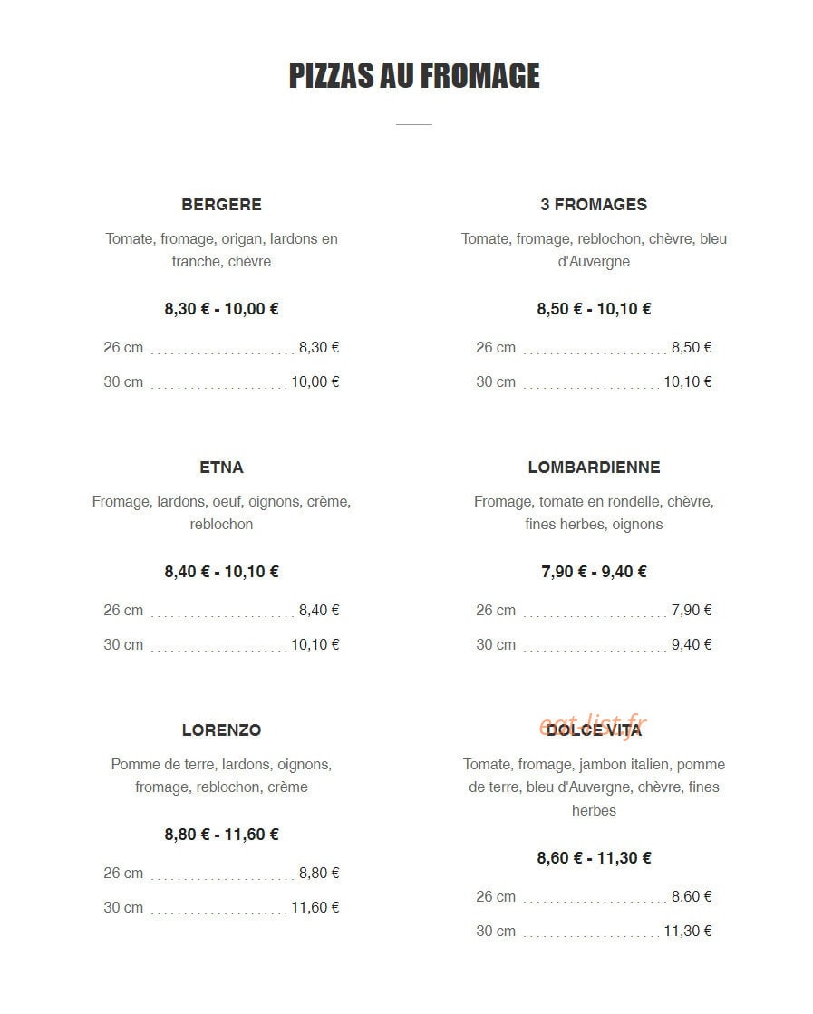 La Calabrese — carte page 3