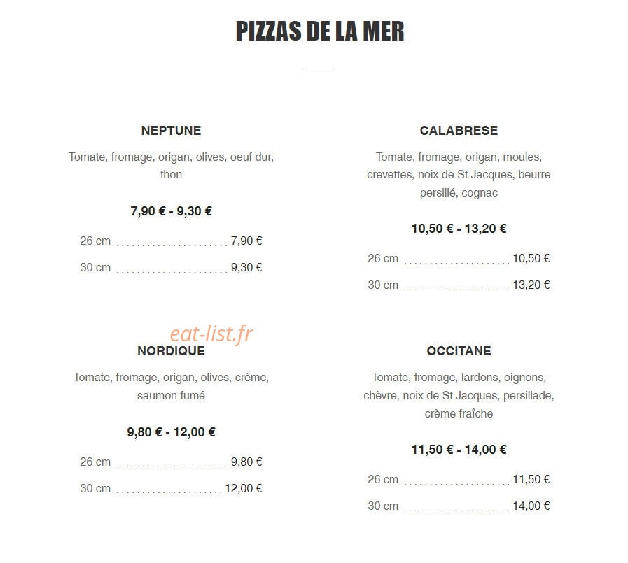 La Calabrese — carte page 4