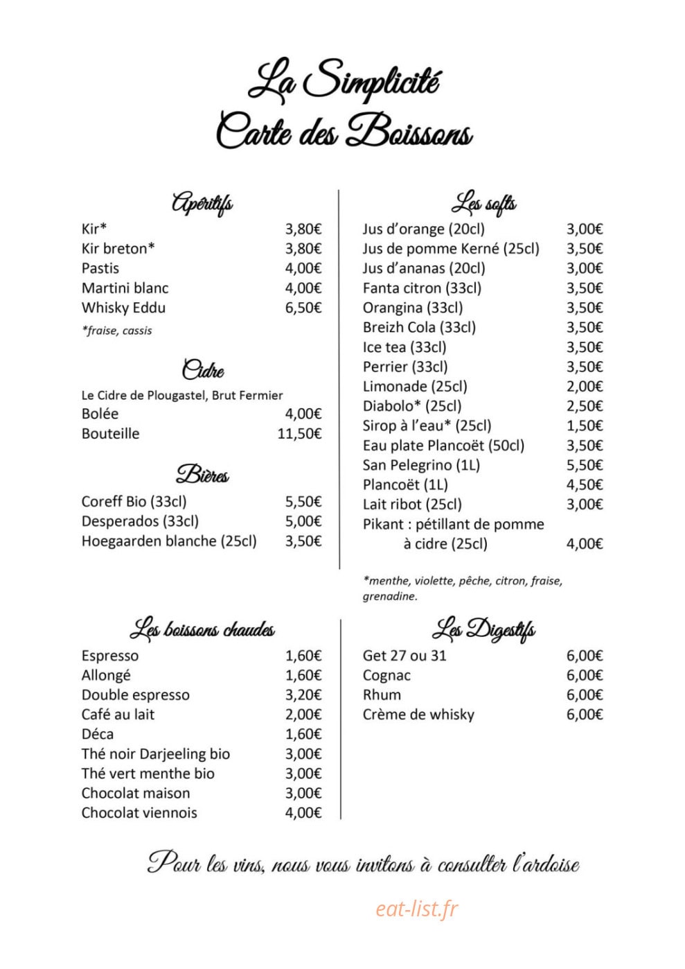 La Simplicité — carte page 3