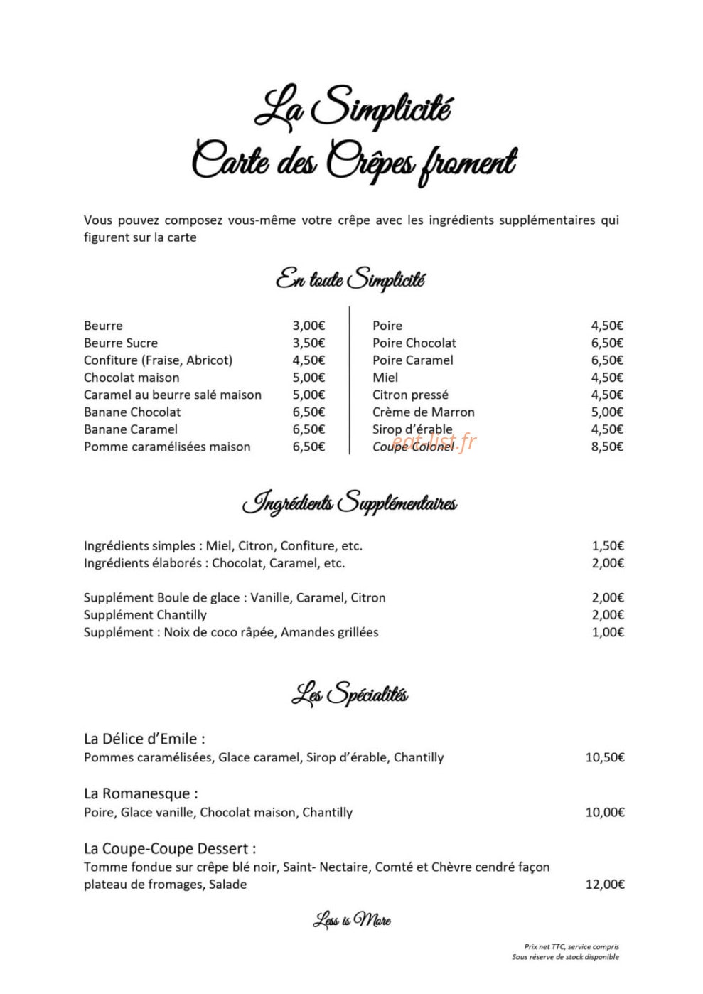 La Simplicité — carte page 2