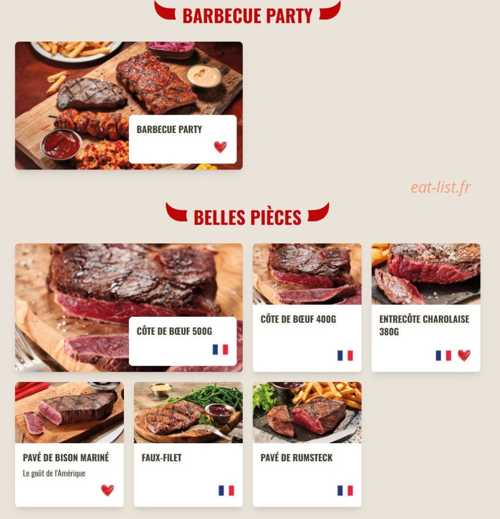 Buffalo Grill — carte page 5