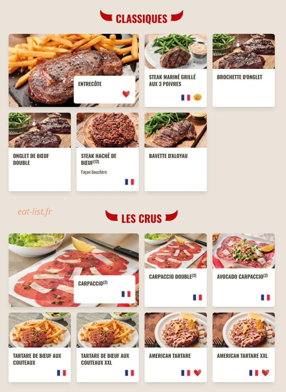 Buffalo Grill — carte page 6