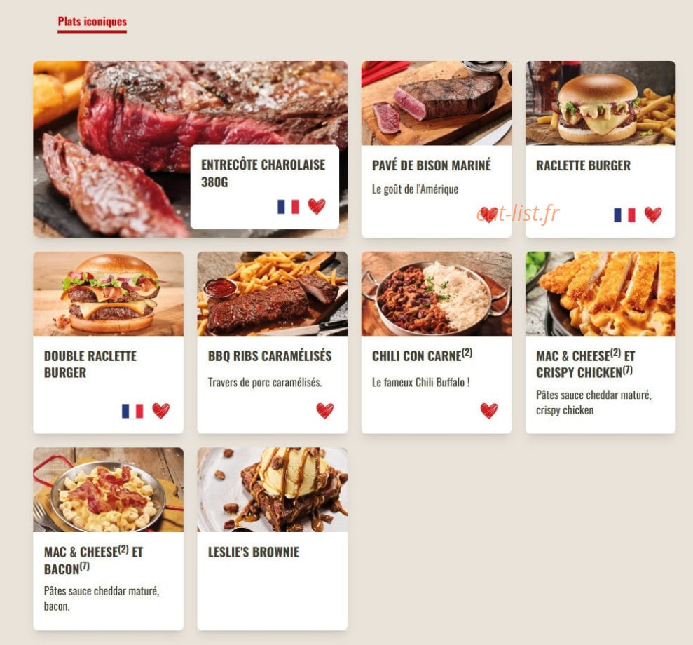 Buffalo Grill — carte page 2
