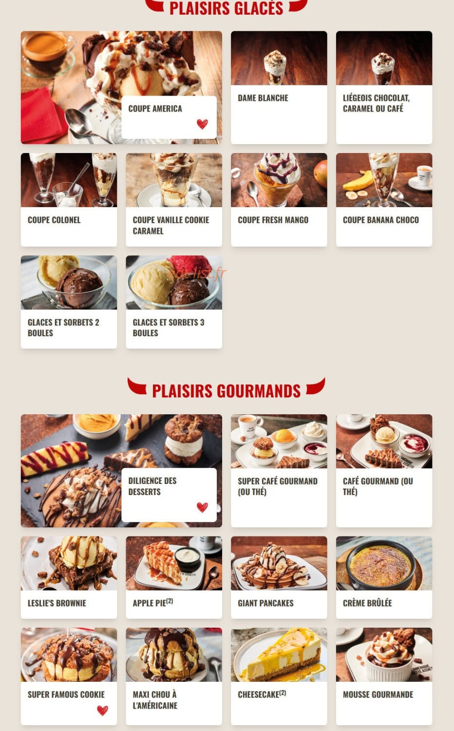 Buffalo Grill — carte page 15