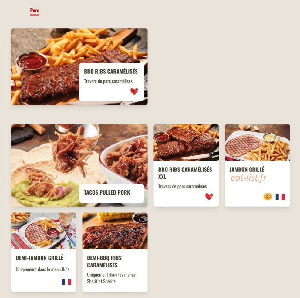 Buffalo Grill — carte page 9