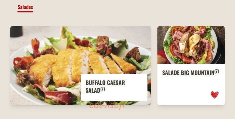 Buffalo Grill — carte page 11