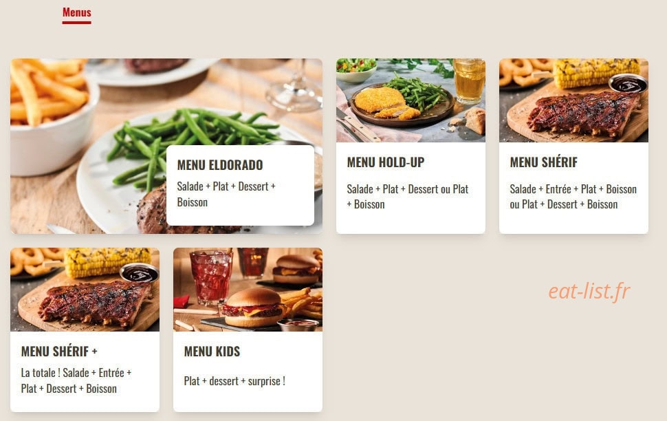 Buffalo Grill — carte page 14