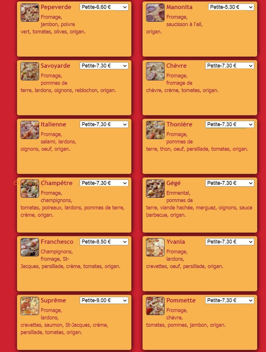 Lucky Pizza — carte page 3