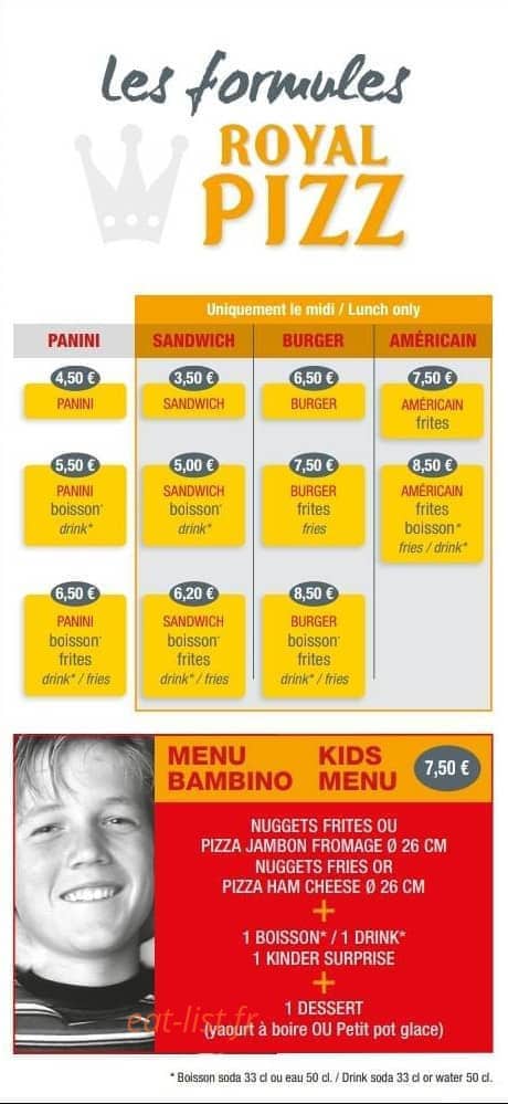 Royal Pizz — carte page 2