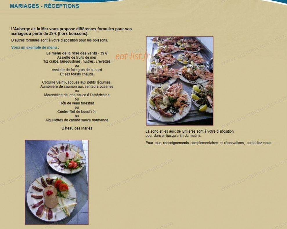 L'Auberge de la Mer — carte page 2