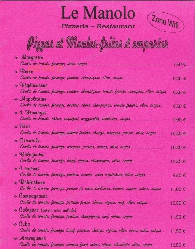 Le Manolo — carte page 1