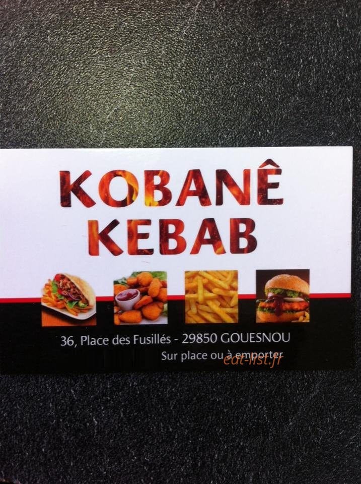Kobanê kebab — carte page 1