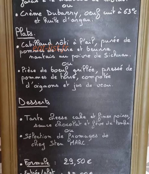 La Maison des Mets — carte page 1