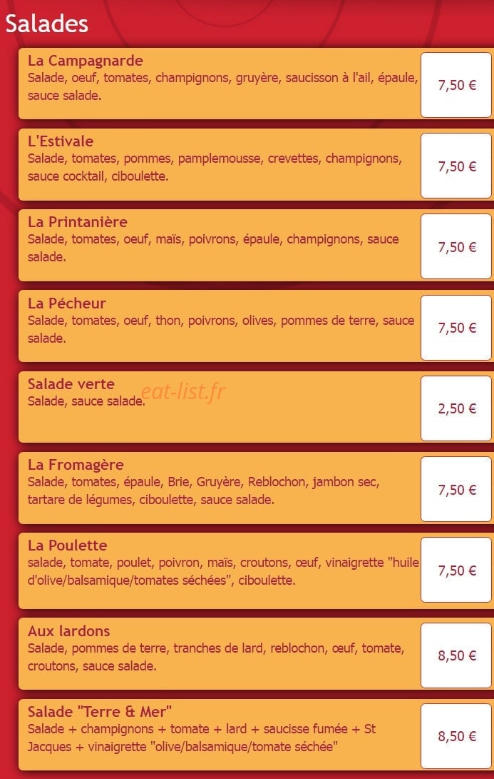 Lucky Pizza — carte page 3