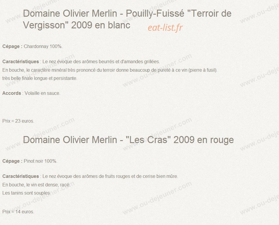 Petits Plats et Gourmandises — carte page 8