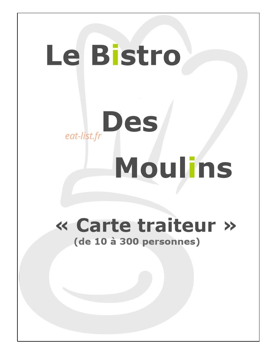 Carte et menu de Le bistro des moulins à Plouvien — La carte traiteur