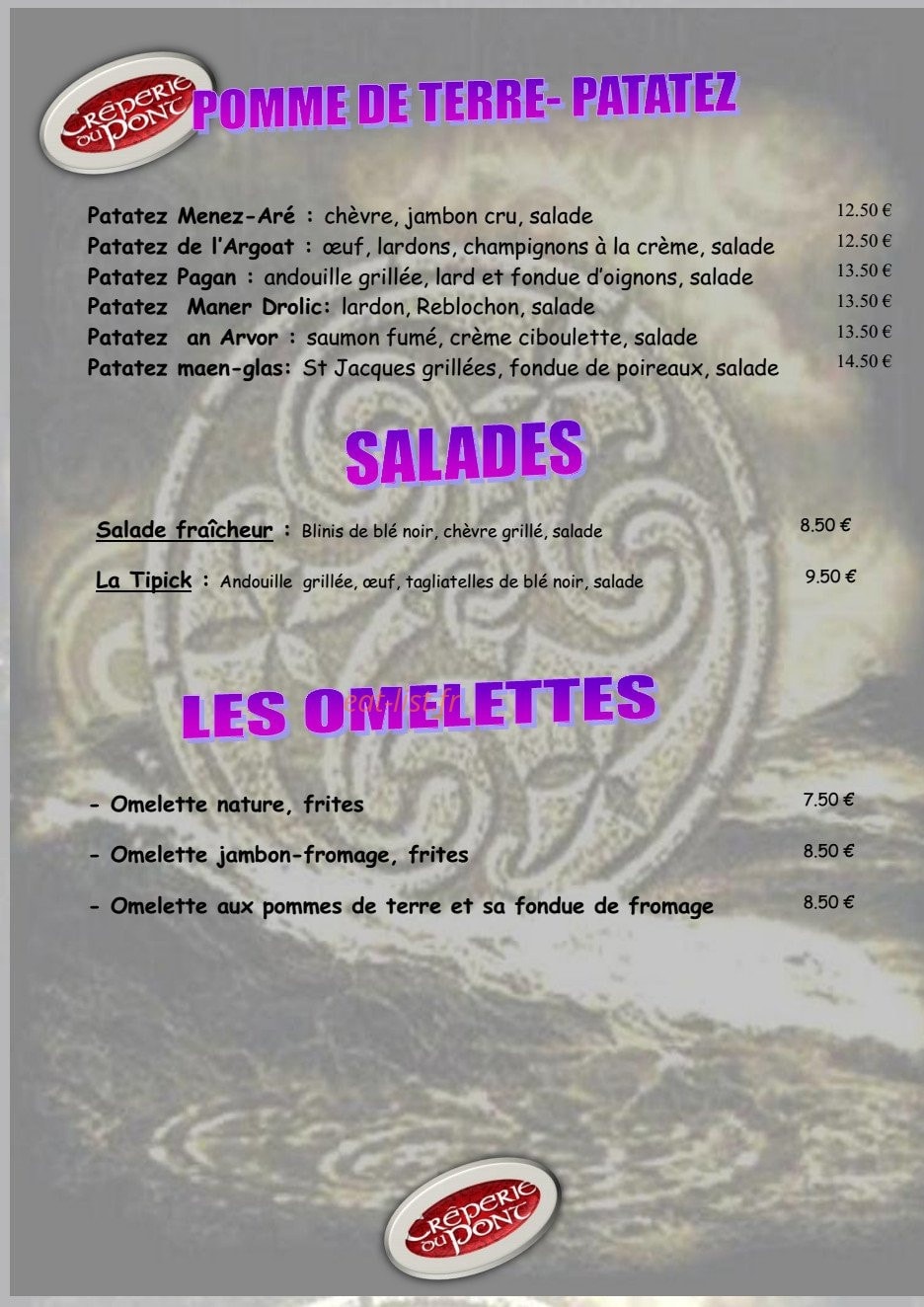Crêperie du Pont — carte page 3