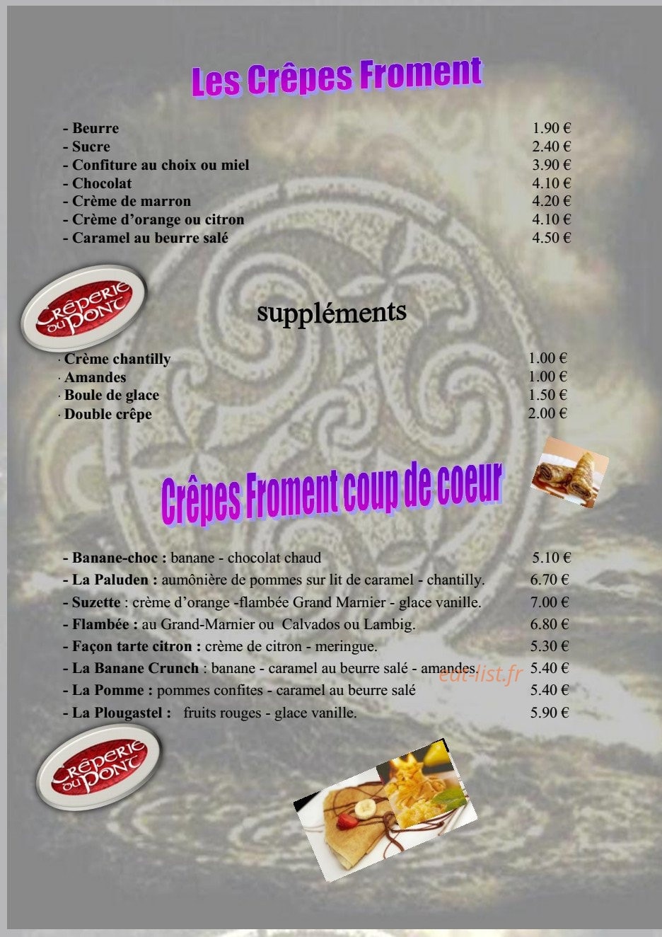 Crêperie du Pont — carte page 2