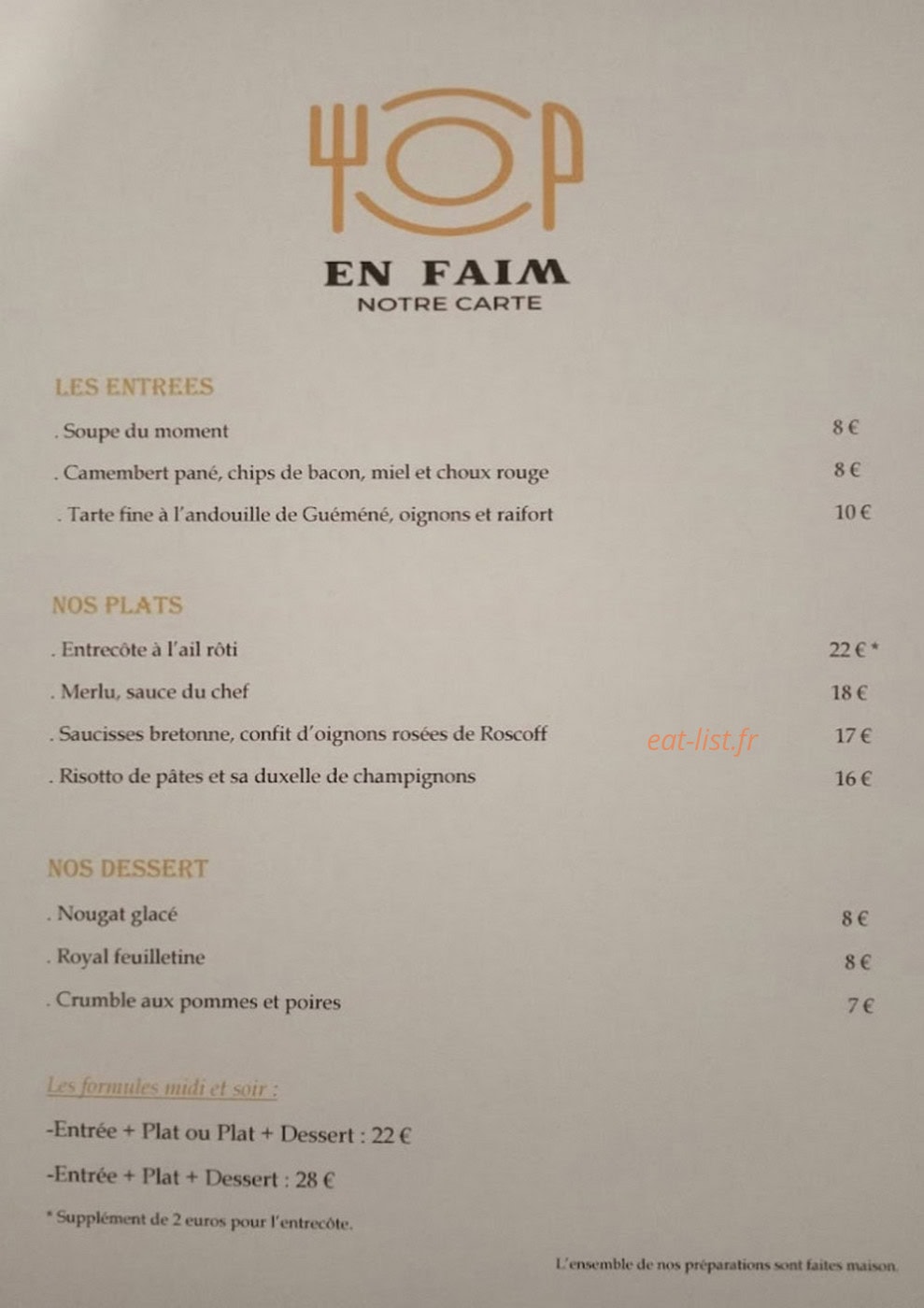 En Faim — carte page 1