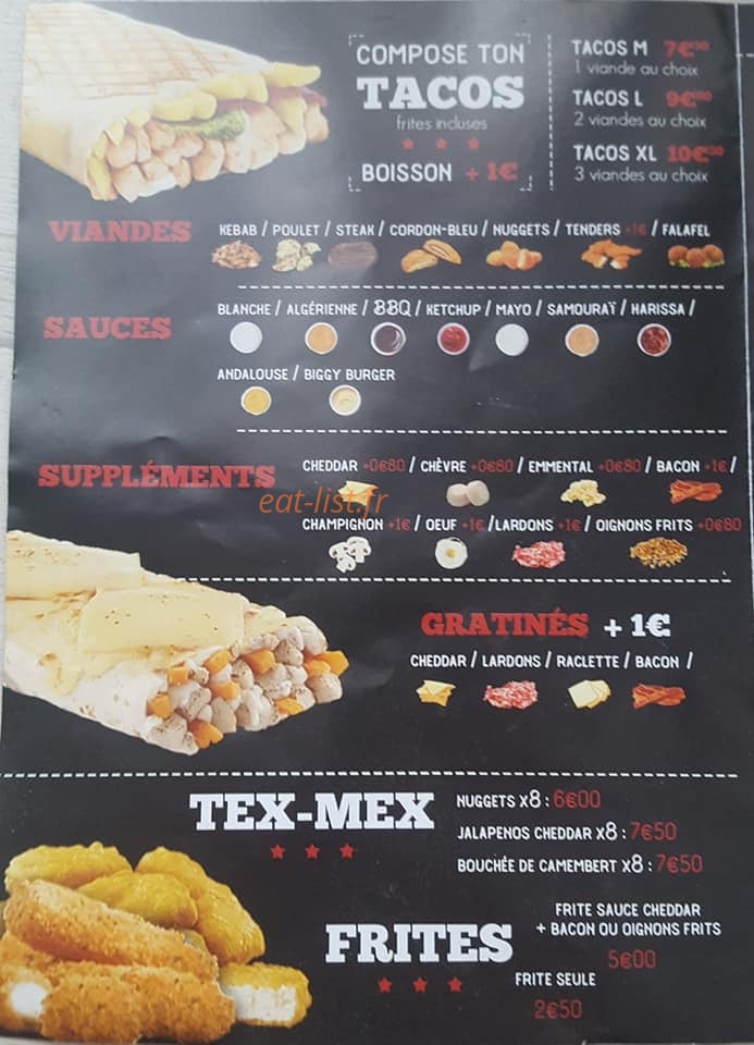 K&l tacos — carte page 1