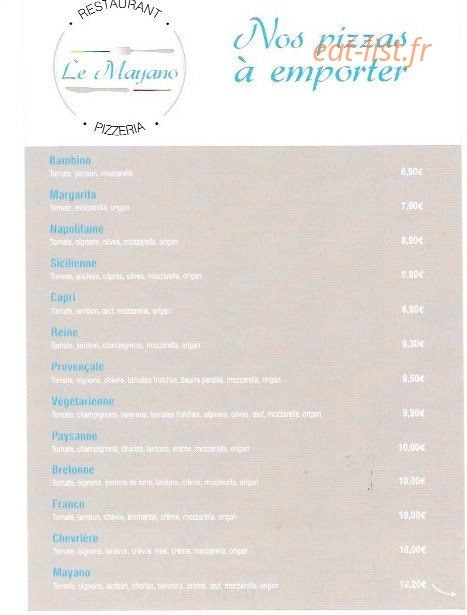 Le Mayano — carte page 1