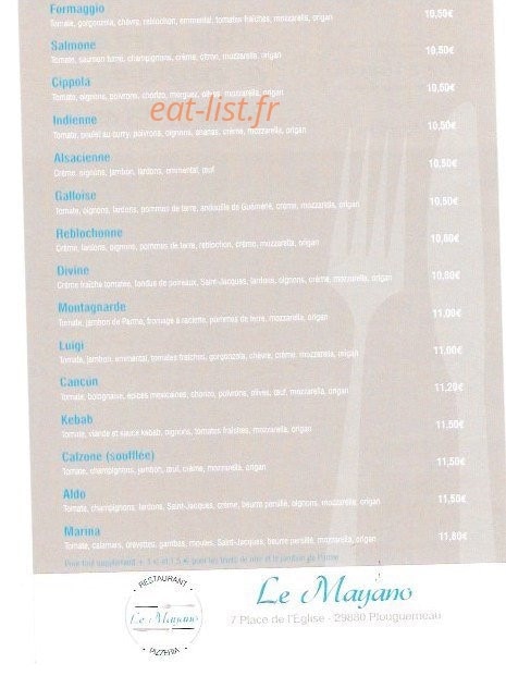 Le Mayano — carte page 2