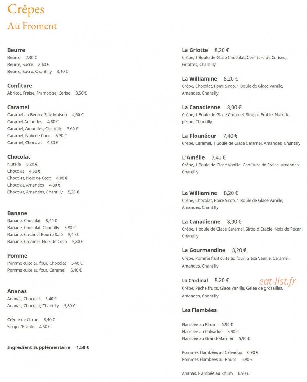 La creperie de kerurus — carte page 6