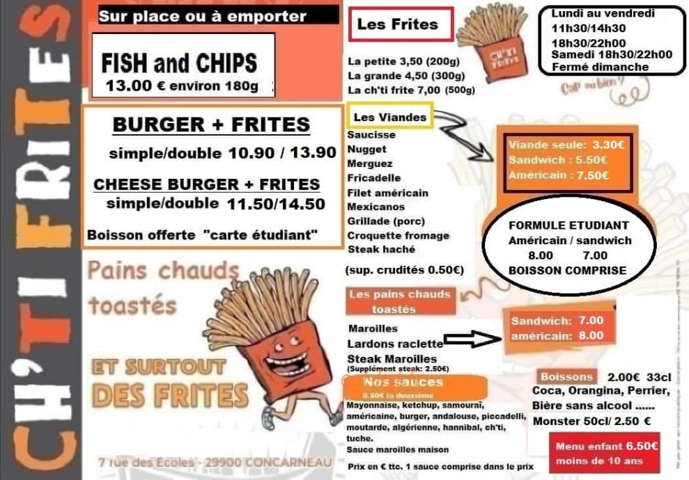 Ch’ti frites — carte page 1