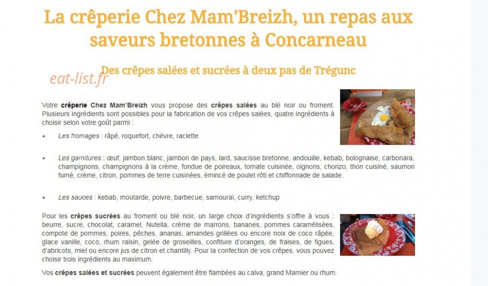 Chez Mam'breizh — carte page 1