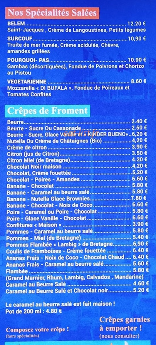 Crêperie du Port de Plaisance — carte page 4