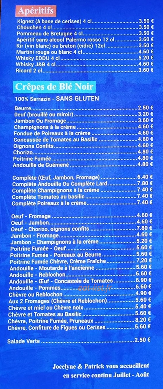 Crêperie du Port de Plaisance — carte page 3